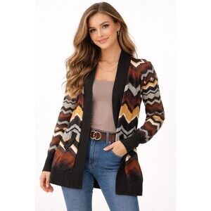 Missoni - Target Cardigan Womens Size MediumLong Open Multicolor Chevron Zig Zag